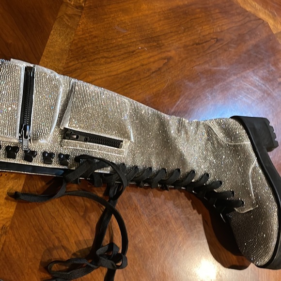 MOVING SALE MAKE OFFER NWT Dolls Kill Club Exx Icy Bling Boots - Picture 4 of 4